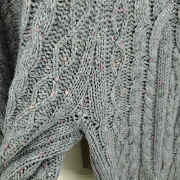 Something Navy Wool/Cashmere Chunky Cable Knit Pull On Lounge Pants L Gray - Picture 9 of 15